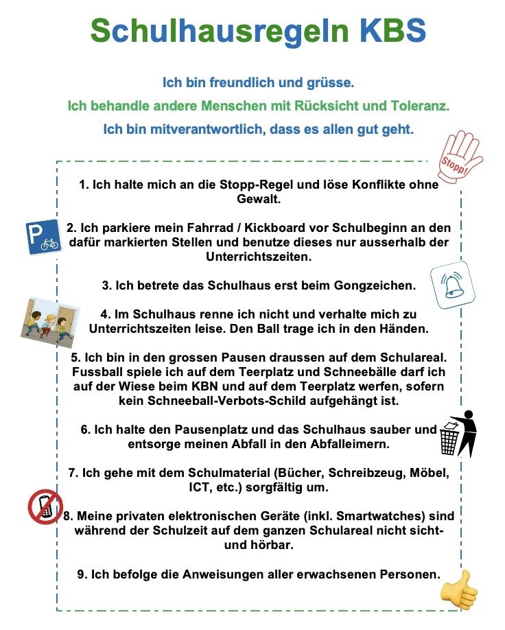 Unsere Schulhausregeln